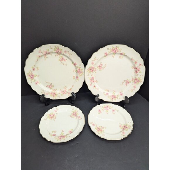 LIDO W.S. George White Made in The U.S.A. Peach Blossom Vintage Dishware 4 Piece - Picture 2 of 11
